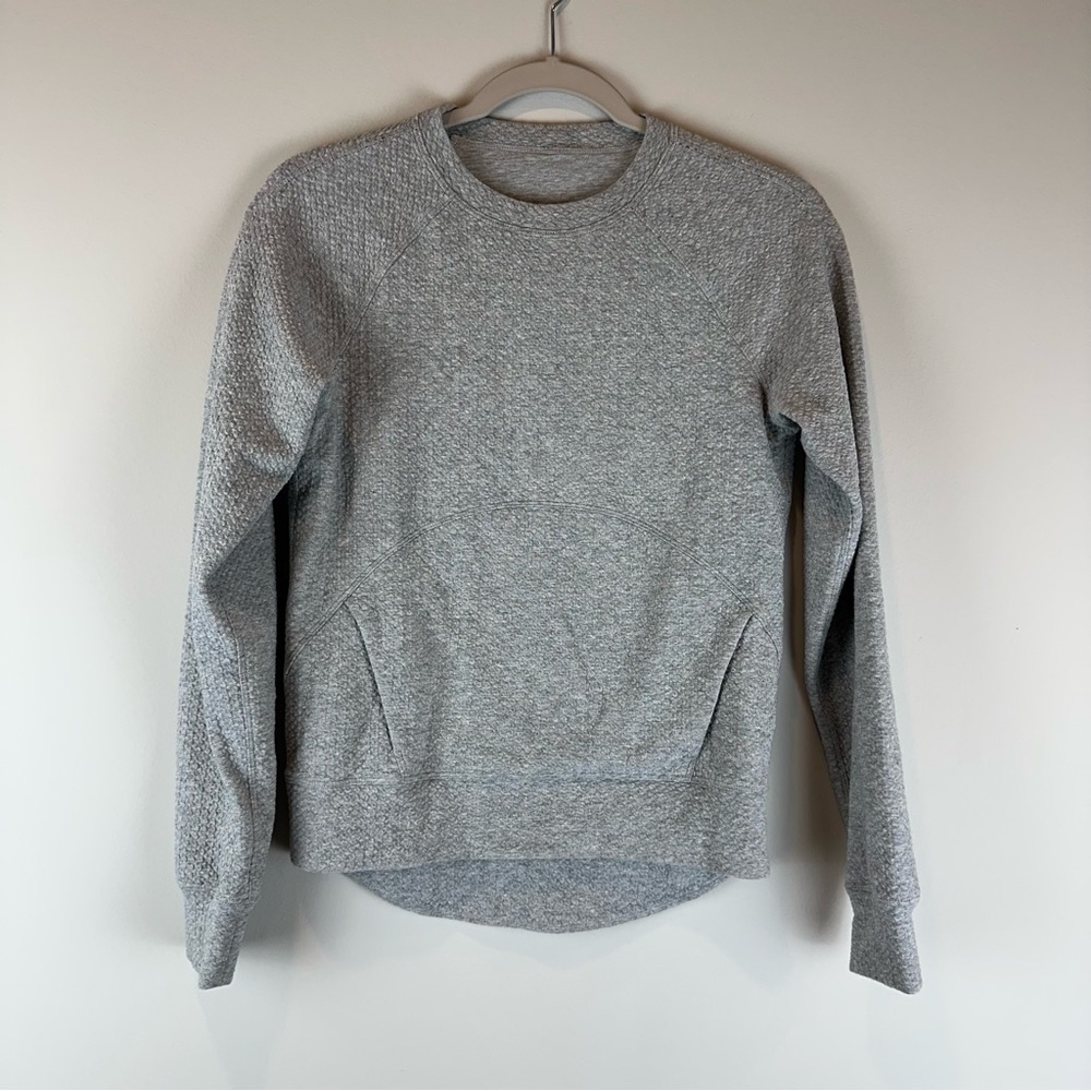 Lululemon Heathered Gray Catch a Moment Crew Athleisure Casual Sweatshirt Size 2